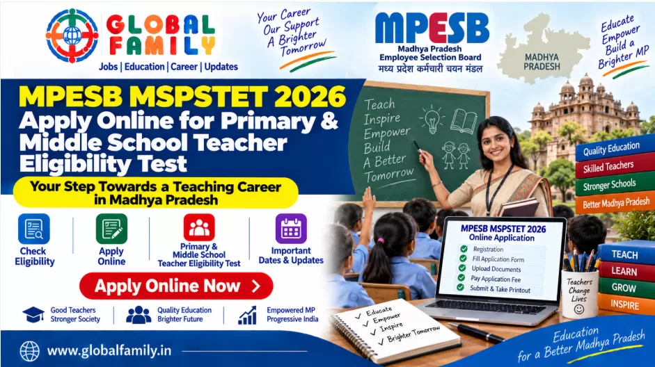 MPESB MSPSTET 2026 – Apply Online for Primary & Middle School Teacher Eligibility Test